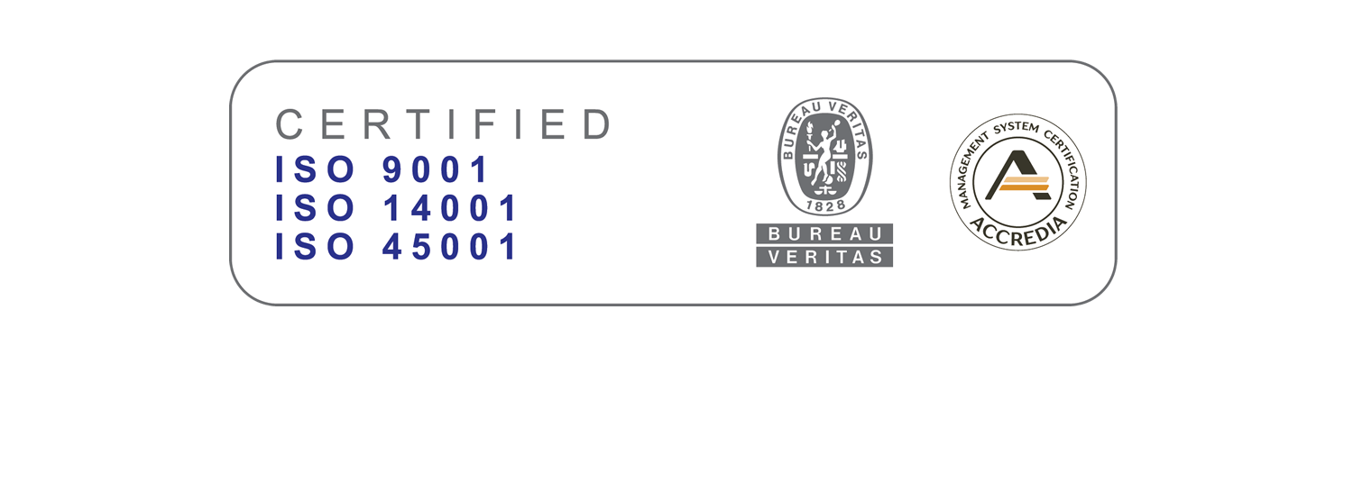LMA srl La Loggia è certificata ISO 9001, ISO 14001, ISO 45001, Accredia